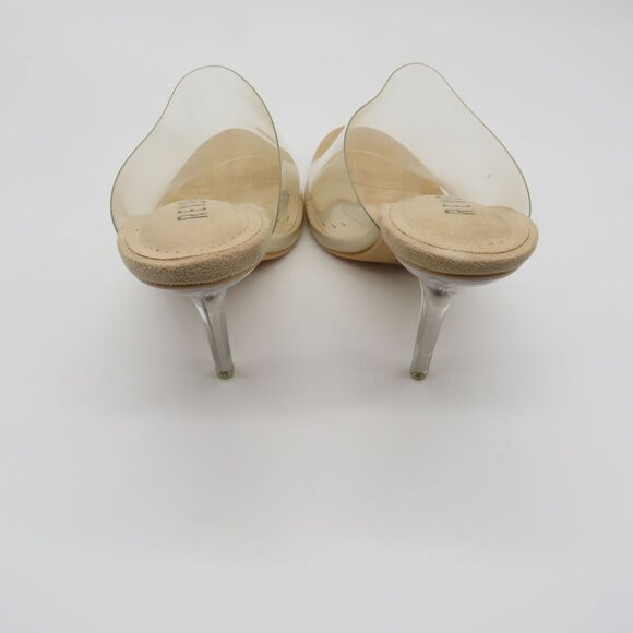 Revol Women's Clear Strap Heeled Mules Transparent PVC Design Size 7.5 NEW - Picture 3 of 7